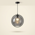 Brume — Suspension globe en verre fumé gris