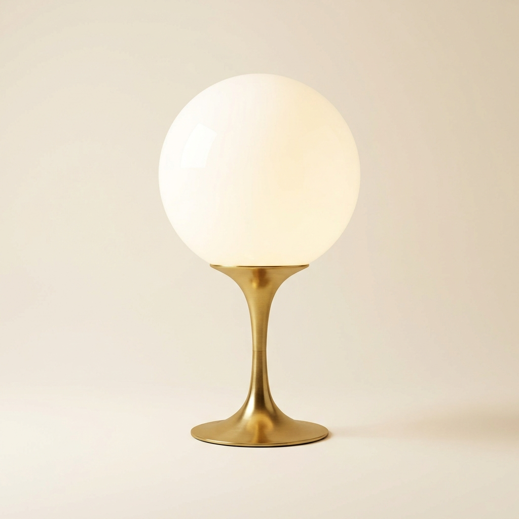 Joséphine — Lampe à poser opaline & socle laiton