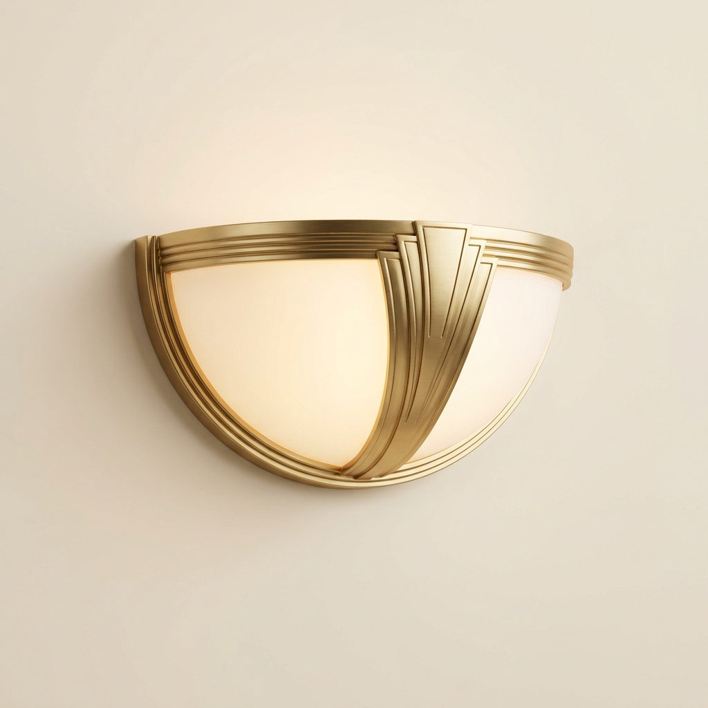 Joséphine — Applique demi-lune laiton doré & verre dépoli