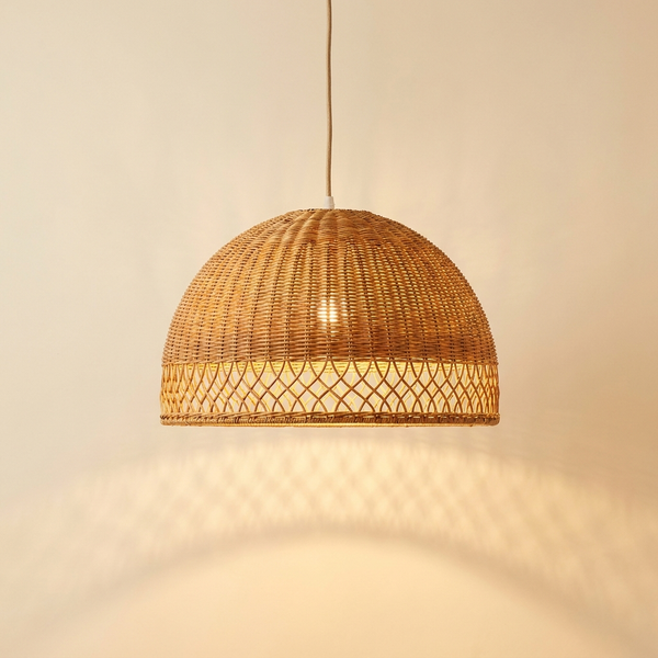 Bahia — Hand-Woven Rattan Dome Pendant Light