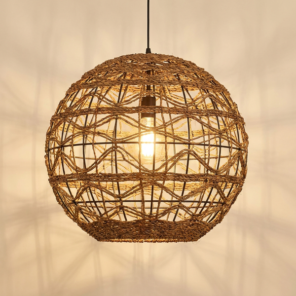 Cabana — Suspension boule XXL en rotin ajouré
