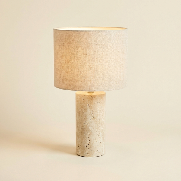 Calanque — Lampe à poser en travertin naturel