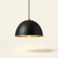 Forge — Suspension cloche métal noir intérieur laiton