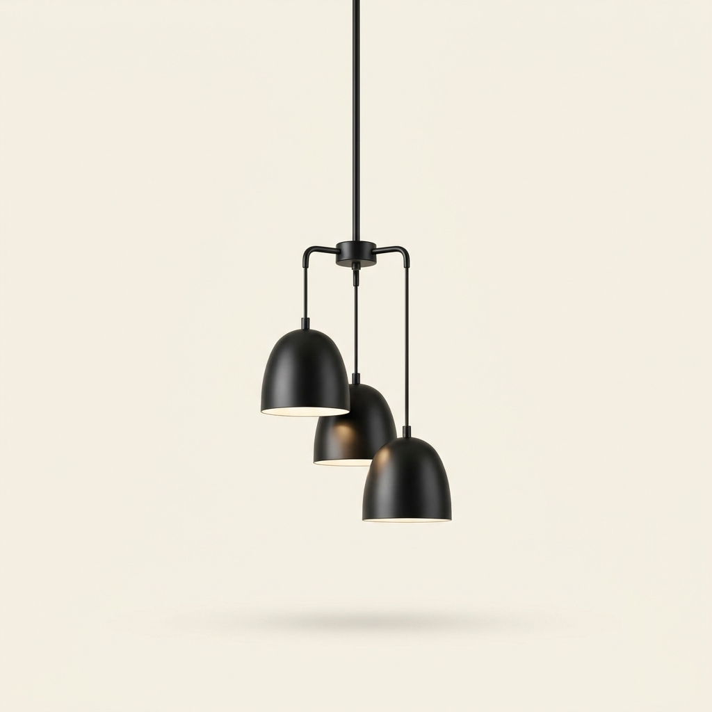 Comptoir — Trio de suspensions cloche noir mat