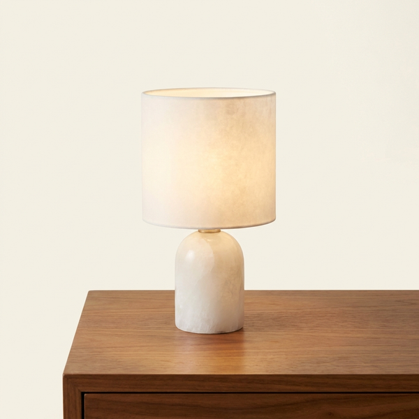 Nomade — Lampe à poser sans fil en albâtre rechargeable