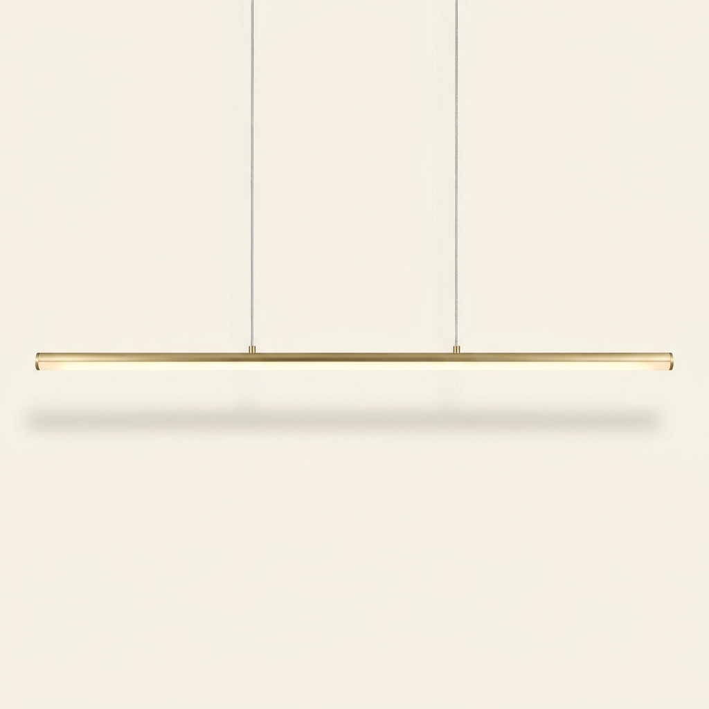 Linéa — Lustre linéaire LED en laiton brossé