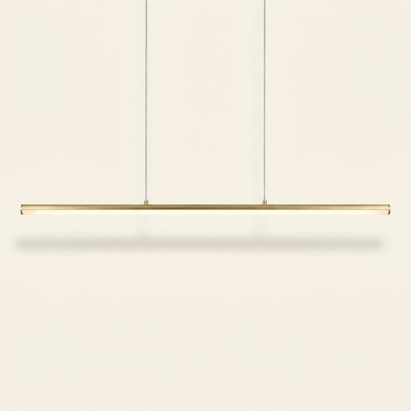 Linéa — Lustre linéaire LED en laiton brossé