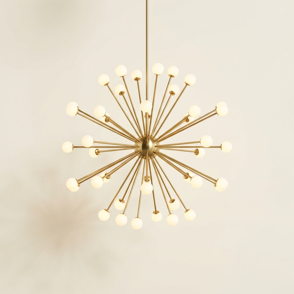 Spoutnik — Lustre étoile spoutnik en laiton