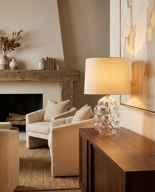 Lampe Boule Verre Bullé Apolline